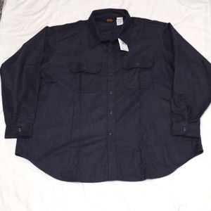 EUC Woolrich Men's Thick Charcoal Gray Button Up Flannel model 1371 size 4XL